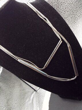 LOFT MULTI SILVERY SNAKE AND BAR 40" LONG LAYERING NECKLACE 36